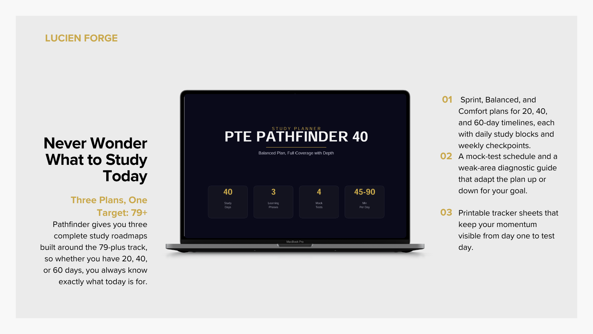 PTE Pathfinder - 20/40/60 Day Study Planner