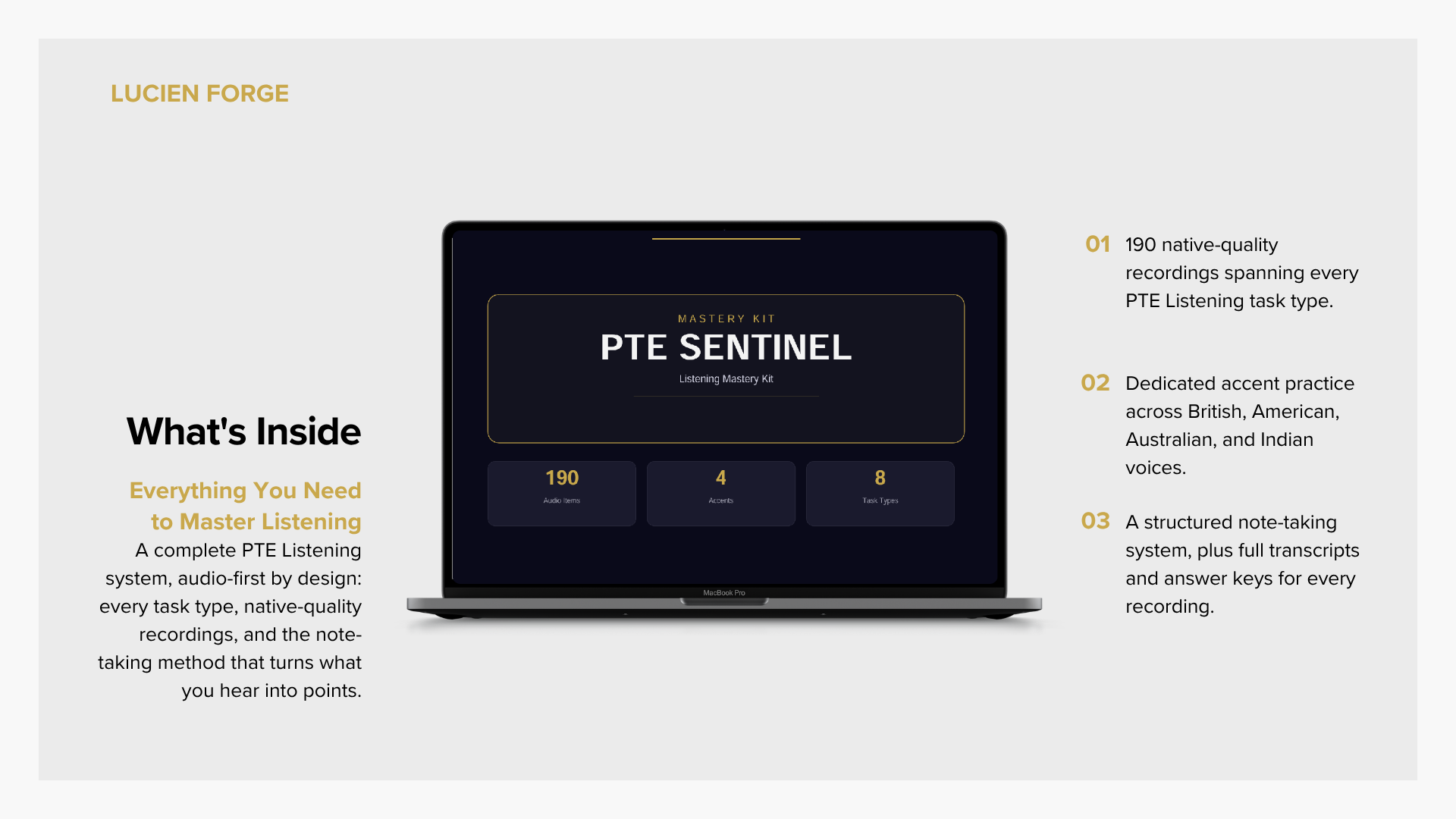 PTE Sentinel - Listening Mastery Kit