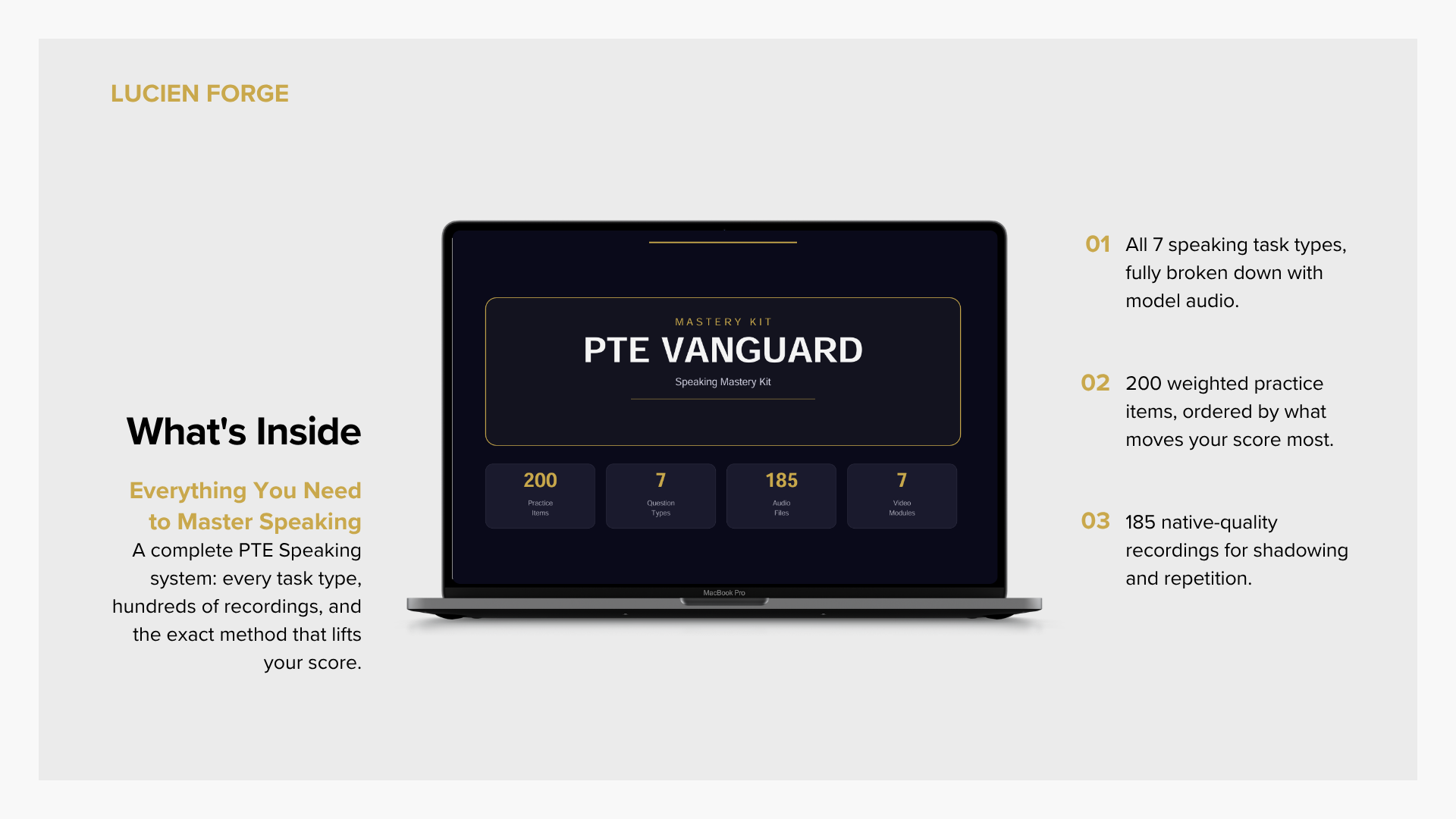 PTE Vanguard - Speaking Mastery Kit